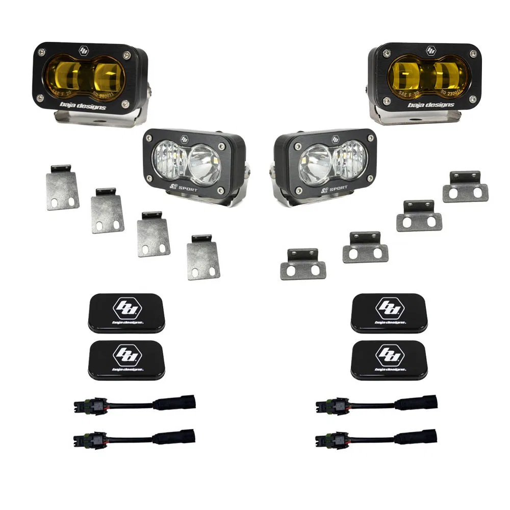 448181 – BAJA DESIGN Driving/ Fog Light, LED Bulb 2 LED Bulbs Rectangular 12 Watt 1581 Raw Lumens Amber Lens Black Ho...